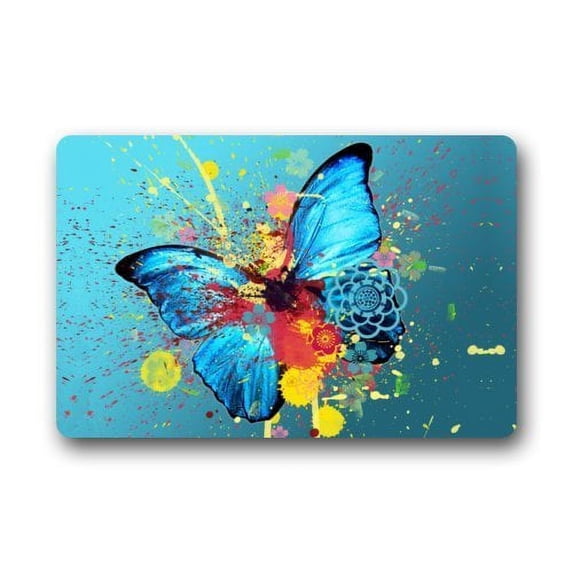 WinHome Butterfly Butterflies Doormat Floor Mats Rugs Outdoors/Indoor Doormat Size 23.6x15.7 inches