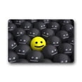 thumbnail image 1 of WinHome Cartoon One Yellow Smile In Black Unhappy Doormat Floor Mats Rugs Outdoors/Indoor Doormat Size 23.6x15.7 inches, 1 of 1