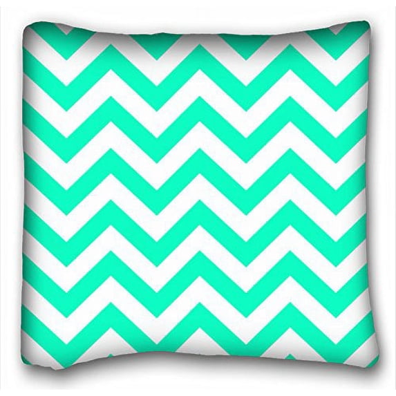 WinHome Chevron Gradient Wave Tribal Striped Geometric Pillowcase Throw Cushion Pillow Case Cover Anchor Light Blue Coral Teal Pink Mint Green Turquoise Aqua Grey Beige For Home Sofa Size 18x18 Inches