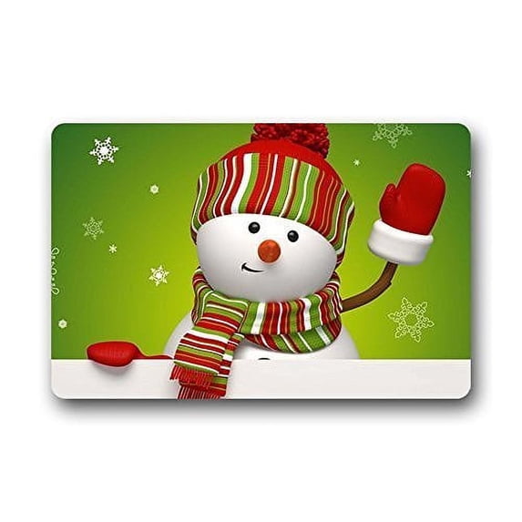 WinHome Christmas Snowman Doormat Floor Mats Rugs Outdoors/Indoor Doormat Size 23.6x15.7 inches