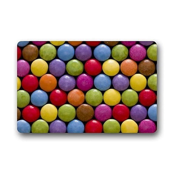 WinHome Colorful Chocolate Bean Doormat Floor Mats Rugs Outdoors/Indoor Doormat Size 23.6x15.7 inches