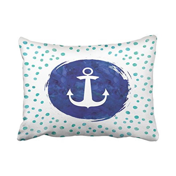 WinHome Colorful Cute Watercolor Anchor Polyester 20 x 30 Inch Rectangle Throw Pillow Covers With Hidden Zipper Home Sofa Cushion Decorative Pillowcases