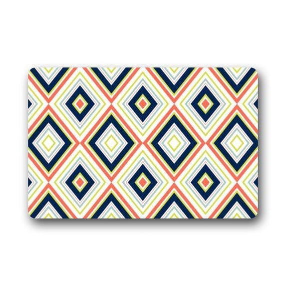 WinHome Colorful Diamond Chevron Pattern Doormat Floor Mats Rugs Outdoors/Indoor Doormat Size 23.6x15.7 inches