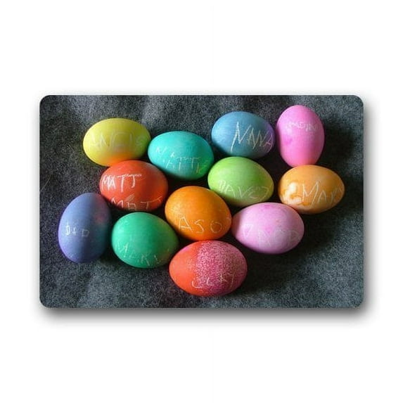 WinHome Colorful Easter Eggs Happy Easter Day Doormat Floor Mats Rugs Outdoors/Indoor Doormat Size 23.6x15.7 inches