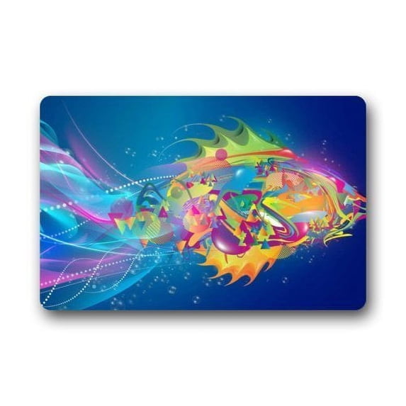 WinHome Colorful Fish Swimminges Doormat Floor Mats Rugs Outdoors/Indoor Doormat Size 23.6x15.7 inches