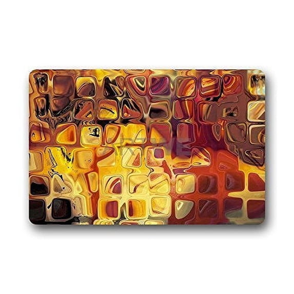 WinHome Colorful Glass Doormat Floor Mats Rugs Outdoors/Indoor Doormat Size 23.6x15.7 inches