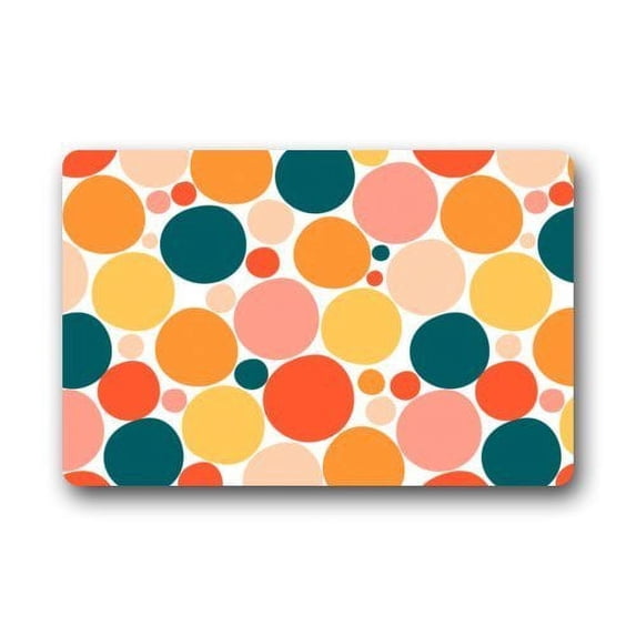 WinHome Colorful Polka Dot Pebble Doormat Floor Mats Rugs Outdoors/Indoor Doormat Size 23.6x15.7 inches
