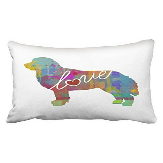 WinHome Colorful Vintage Cute Bernese Mountain Dog Watercolor Love Polyester 20 x 30 Inch Rectangle Throw Pillow Covers With Hidden Zipper Home Sofa Cushion Decorative Pillowcases