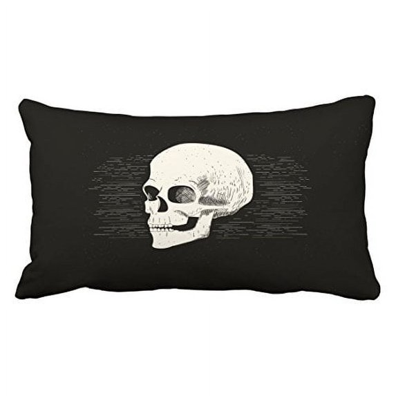 WinHome Colorful Vintage Halloween Skull Pencil Drawing Artistic Polyester 20 x 30 Inch Rectangle Throw Pillow Covers With Hidden Zipper Home Sofa Cushion Decorative Pillowcases