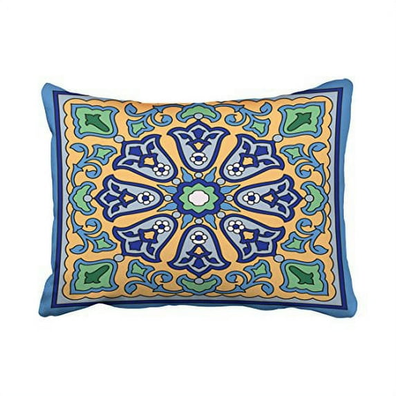 WinHome Colorful Vintage Paisley Tiling Vivid Catalina Island Design Print Pattern Polyester 20 x 30 Inch Rectangle Throw Pillow Covers With Hidden Zipper Home Sofa Cushion Decorative Pillowcases
