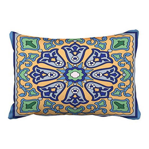 WinHome Colorful Vintage Paisley Tiling Vivid Catalina Island Design Print Pattern Polyester 20 x 30 Inch Rectangle Throw Pillow Covers With Hidden Zipper Home Sofa Cushion Decorative Pillowcases