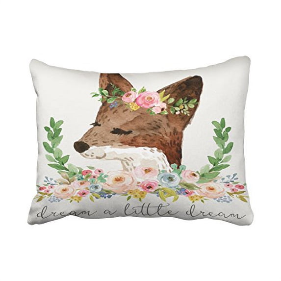 WinHome Colorful Vintage Tribal Boho Bright Watercolor Fox Woodland Dream A Little Dream Polyester 20 x 30 Inch Rectangle Throw Pillow Covers Hidden Zipper Home Sofa Cushion Decorative Pillowcases