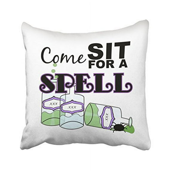 WinHome Come Sit For A Spell Halloween Pillow Covers Cushion Cover Case 18x18 Inches Pillowcases Two Side
