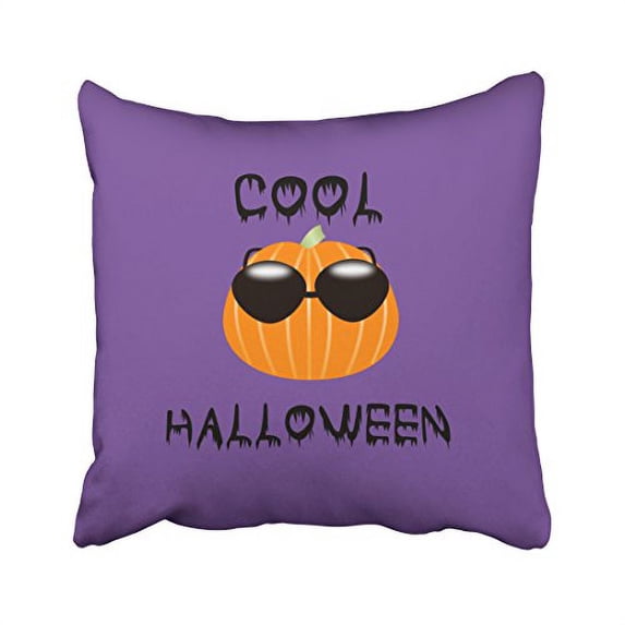 WinHome Cool Funny Halloween Pumpkin Cute Purple Simple Pattern Polyester 18 x 18 Inch Square Throw Pillow Covers With Hidden Zipper Home Sofa Cushion Decorative Pillowcases