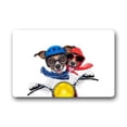 thumbnail image 1 of WinHome Cute Animal Two Dogs By Motorcycle Doormat Floor Mats Rugs Outdoors/Indoor Doormat Size 23.6x15.7 inches, 1 of 1