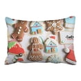 thumbnail image 1 of WinHome Cute Assorted Holiday Christmas Cookies Snowflake Cartree House Kids Decorative Pillowcases With Hidden Zipper Decor Cushion Covers Two Side 20x30 inches, 1 of 1