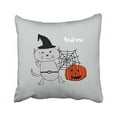 thumbnail image 1 of WinHome Cute Cartoon Happy Halloween Funny Cool Cat Personalized Watercolor Polyester 18 x 18 Inch Square Throw Pillow Covers With Hidden Zipper Home Sofa Cushion Decorative Pillowcases, 1 of 1