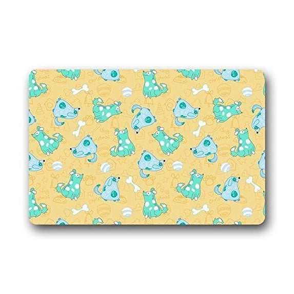 WinHome Cute Dog Doormat Floor Mats Rugs Outdoors/Indoor Doormat Size 23.6x15.7 inches