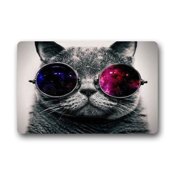WinHome Cute Glasses Cat Doormat Floor Mats Rugs Outdoors/Indoor Doormat Size 23.6x15.7 inches