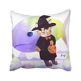 thumbnail image 1 of WinHome Cute Happy Halloween Cool Cat wear Witch Hat Shark Watercolor Polyester 18 x 18 Inch Square Throw Pillow Covers With Hidden Zipper Home Sofa Cushion Decorative Pillowcases, 1 of 1