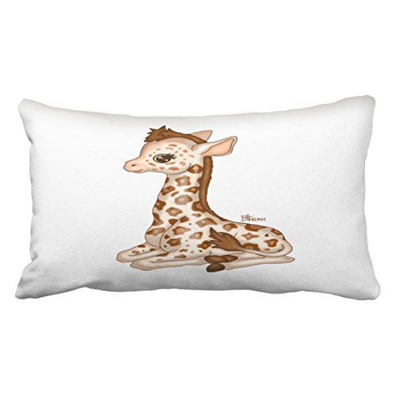 WinHome Cute Kawaii Baby Giraffe Polyester 20 x 30 Inch Rectangle Throw Pillow Covers With Hidden Zipper Home Sofa Cushion Decorative Pillowcases