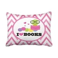 thumbnail image 1 of WinHome Cute Pink Vintage Bookworm Chevron Reading I Love Books Polyester 20 x 30 Inch Rectangle Throw Pillow Covers With Hidden Zipper Home Sofa Cushion Decorative Pillowcases, 1 of 1