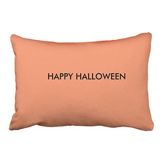 WinHome Cute Simple Fun Happy Halloween Flesh Pink Polyester 20 x 30 Inch Rectangle Throw Pillow Covers With Hidden Zipper Home Sofa Cushion Decorative Pillowcases