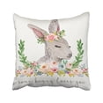 thumbnail image 1 of WinHome Cute Some Bunny Loves You Boho Woodland Nursery Polyester 18 x 18 Inch Square Throw Pillow Covers With Hidden Zipper Home Sofa Cushion Decorative Pillowcases, 1 of 1