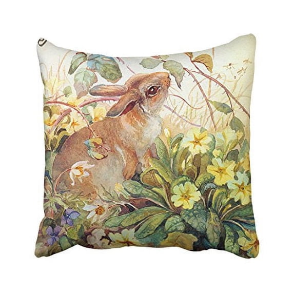 WinHome Cute Vintage Animals English Countryside Polyester 18 x 18 Inch Square Throw Pillow Covers With Hidden Zipper Home Sofa Cushion Decorative Pillowcases