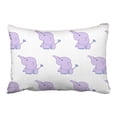 thumbnail image 1 of WinHome Cute Vintage Baby Elephant Polyester 20 x 30 Inch Rectangle Throw Pillow Covers With Hidden Zipper Home Sofa Cushion Decorative Pillowcases, 1 of 1