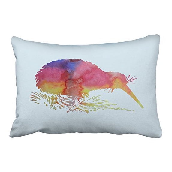 WinHome Cute Vintage Kiwi Bird Watercolor Polyester 20 x 30 Inch Rectangle Throw Pillow Covers With Hidden Zipper Home Sofa Cushion Decorative Pillowcases