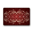 thumbnail image 1 of WinHome Dark Red Vitange White Doormat Floor Mats Rugs Outdoors/Indoor Doormat Size 23.6x15.7 inches, 1 of 1