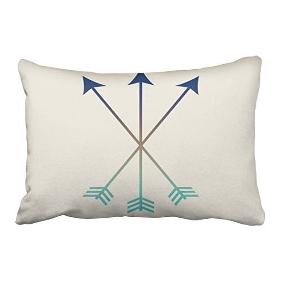 WinHome Decorative Arrows Modern Tribal Watercolor Art Navy and Blue Pillowcases Personalized Throw Pillow Cover Size 20x30 inches Two Side