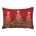 thumbnail image 1 of WinHome Decorative Bedding Pillow Case Home Decoration Decorative Cushion Cover Pillowcase Elegant Sparkling Trees Red Throw Pillowcases Size 20x30 inches Two Side, 1 of 1