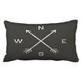 thumbnail image 1 of WinHome Decorative Black Arrow Direction Compass N S W E Home Customized Throw Pillow Covers Pillowcases Size 20x30 inches Two Side, 1 of 1