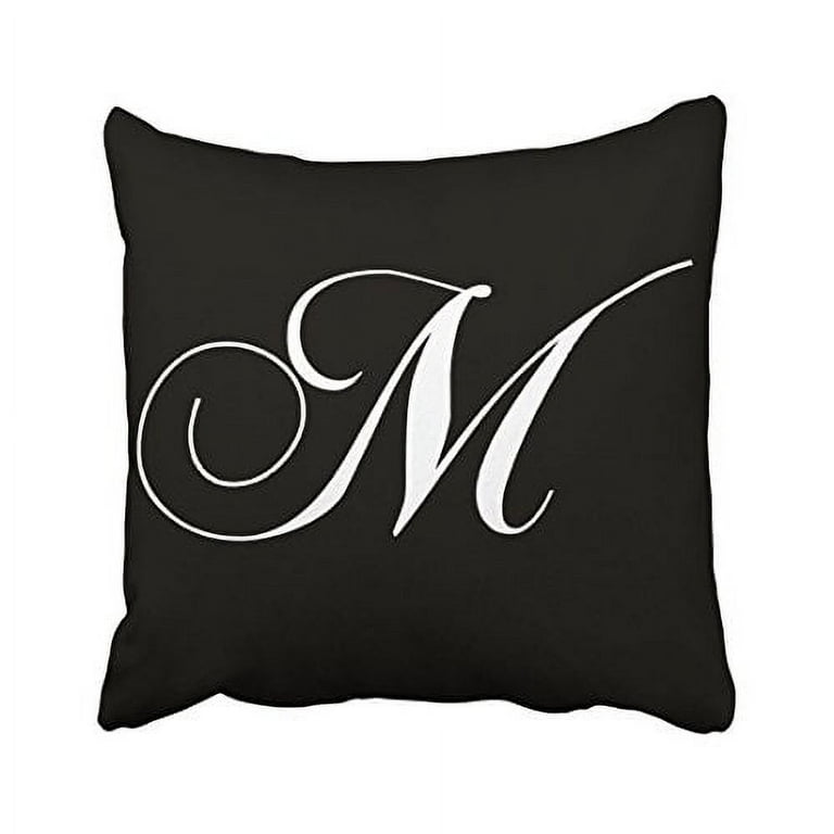 WinHome Decorative Black White Monogram M Designer Monogrammed