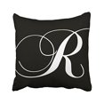 thumbnail image 1 of WinHome Decorative Black White Monogram R Designer pillowcase cover Size 18x18 inches Two Side, 1 of 1
