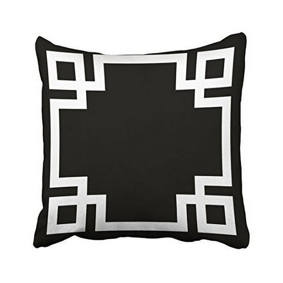 WinHome Decorative Black and White Greek Key Print Custom Zippered Pillow Cushion Case Throw Pillow Covers Size 20x20 inches Two Side