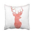 thumbnail image 1 of WinHome Decorative Coral Watercolor Antler Deer Modern Throw Pillow Case Size 18x18 inches Two Side, 1 of 1