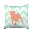 thumbnail image 1 of WinHome Decorative Coral dog Mint Green White Chevron Zigzag Pattern Throw Pillowcase Standard Size 18x18 inches Two Side, 1 of 1