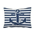 thumbnail image 1 of WinHome Decorative Custom Fashion Nautical Anchor on Stripes Throw Pillow Cover Cushion Case Size 20x30 inches Two Side, 1 of 1