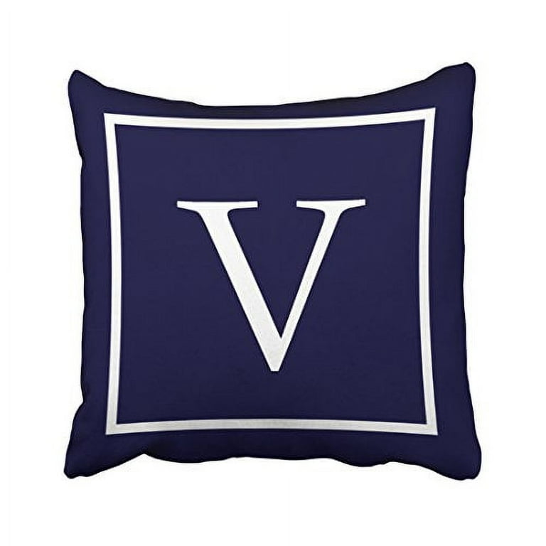 Navy monogram pillow sales