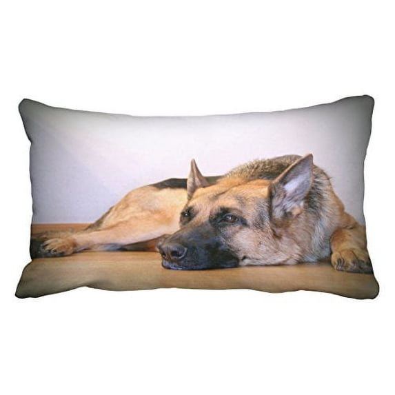 WinHome Decorative Cute Design Standard Print Cute Pet Doggy German Shepherd Dog Diy Pillowcases Protector gift for kids Size 20x30 inches Two Side