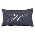 thumbnail image 1 of WinHome Decorative Decors Decorative Throw Pillow Case Cushion Cover Letter H Navy Blue Monogram Pillow Size 20x30 inches Two Side, 1 of 1