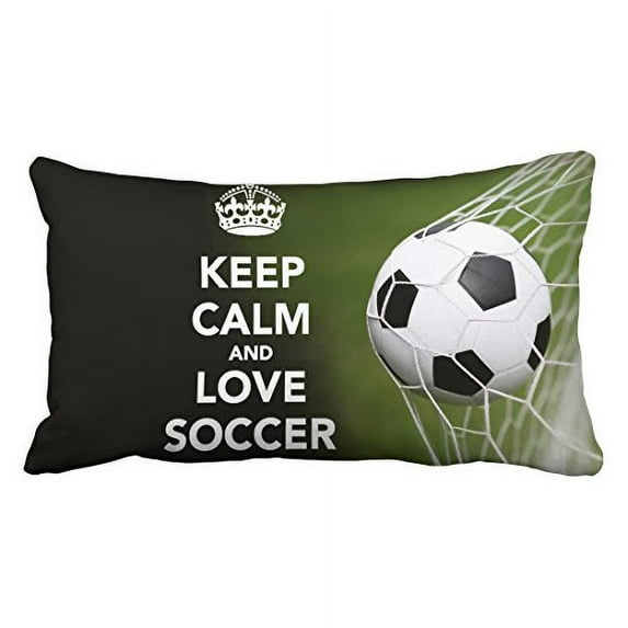 WinHome Decorative Keep Calm and Love Soccer Custom Bed Pillow Cases Pillow Cover Size 20x30 inches Two Side