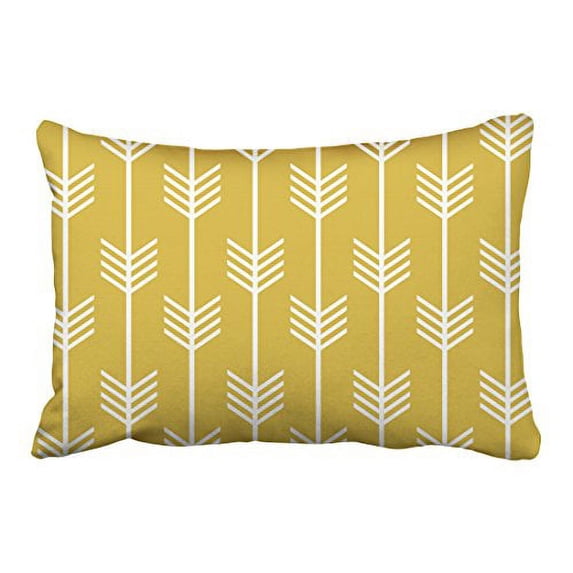 WinHome Decorative Modern Arrow Fletching Pattern Mustard Yellow Pillowcase Size 20x30 inches Two Side