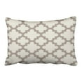 thumbnail image 1 of WinHome Decorative Modern Moroccan Quatrefoil In Cream Tan Grey Personalized Polyester Throw Pillow Case Decor Cushion Covers Size 20x30 inches Two Side, 1 of 1