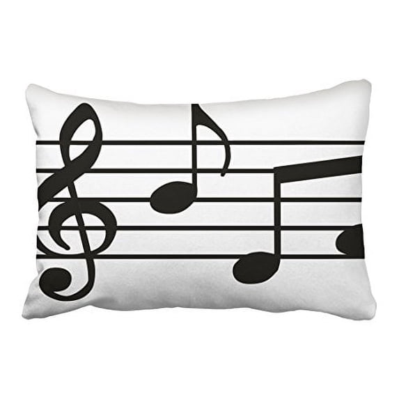 WinHome Decorative Music Notes Print Custom Zippered Pillow Cushion Case Throw Pillow Covers Size 20x30 inches Two Side