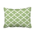 thumbnail image 1 of WinHome Decorative Olive Green and White Moroccan Quatrefoil Pattern Throw Pillow Case Decorative Cushion Covers Home Sofa Size 20x30 inches Two Side, 1 of 1