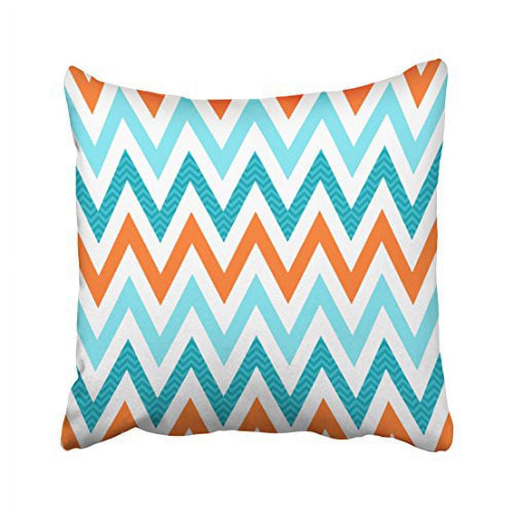 WinHome Decorative Orange Aqua Blue Chevron Pattern Design Throw Pillow  Cover Case Home Decorative Size 18x18 inches Two Side - Walmart.com, image size:1000x1000